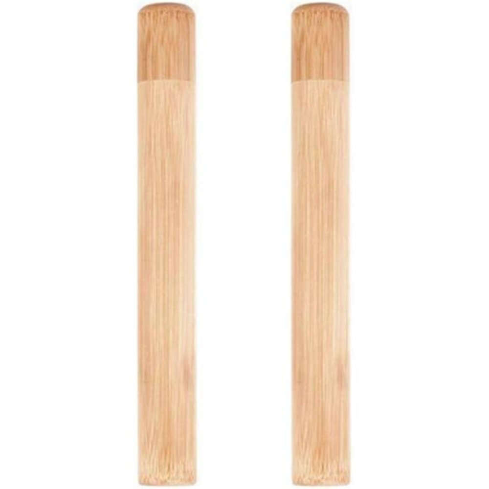 Bamboo toothbrush travel case eco friendly reusable portable storage holder tube